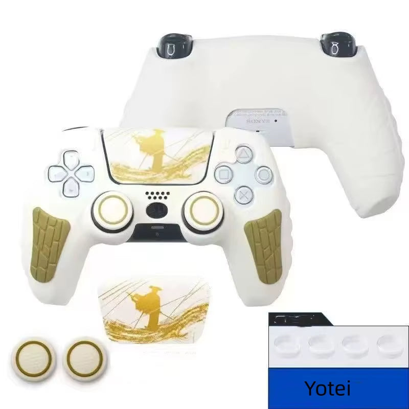 For PS5 Controller Cover Case Anti-Slip Silicone Cover Skin Compatible with PS5 Controller with Thumb Grip Cap Sticker